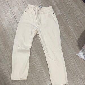 Abercrombie & Fitch Cream Straight Leg Jeans